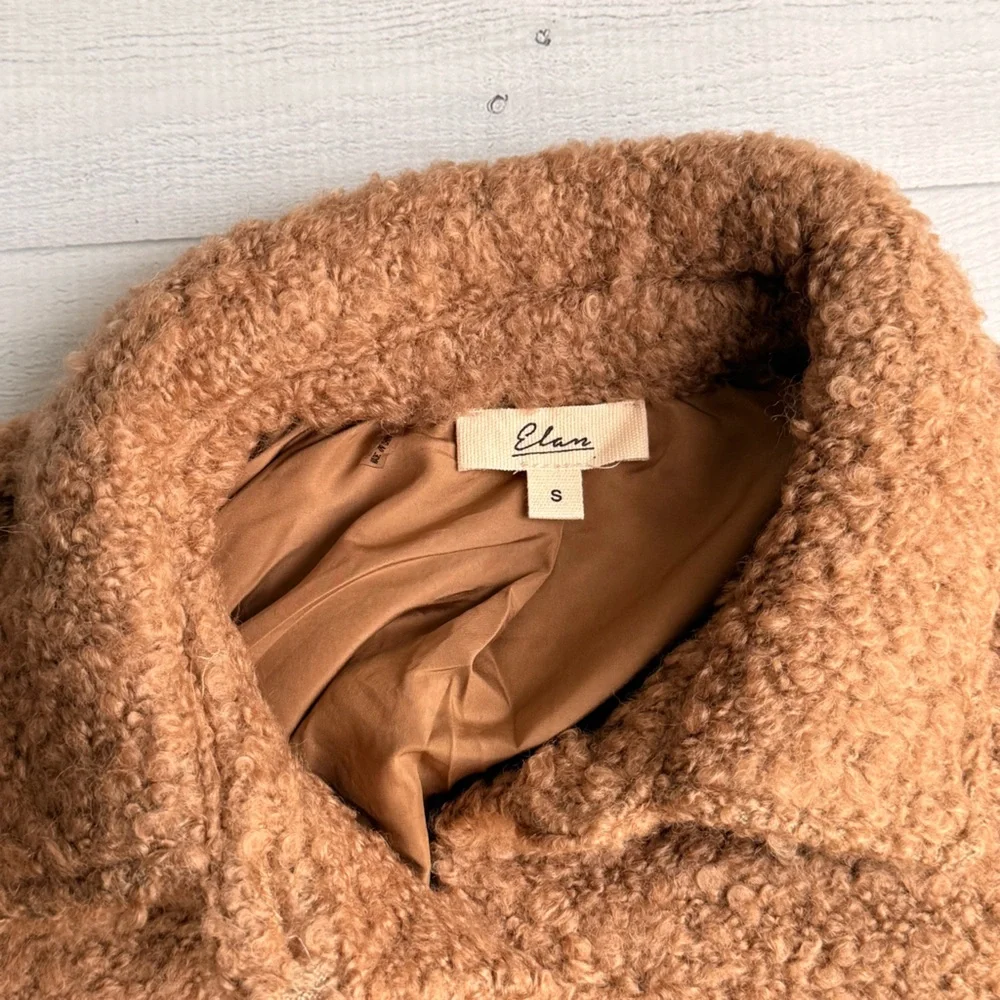NWOT Elan Tan Sherpa Shacket Size S - Picture 6 of 7